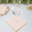 50-Pack Paper Beverage Napkins with Gold Foil Edge Blush - Disposable 2 Ply Cocktail Napkins for Events 6.5"x6.5"