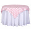 Polyester 54"x54" Table Overlay Square Tablecloth White/Rose Quartz - Checkered Buffalo Plaid Design for Casual Table Settings