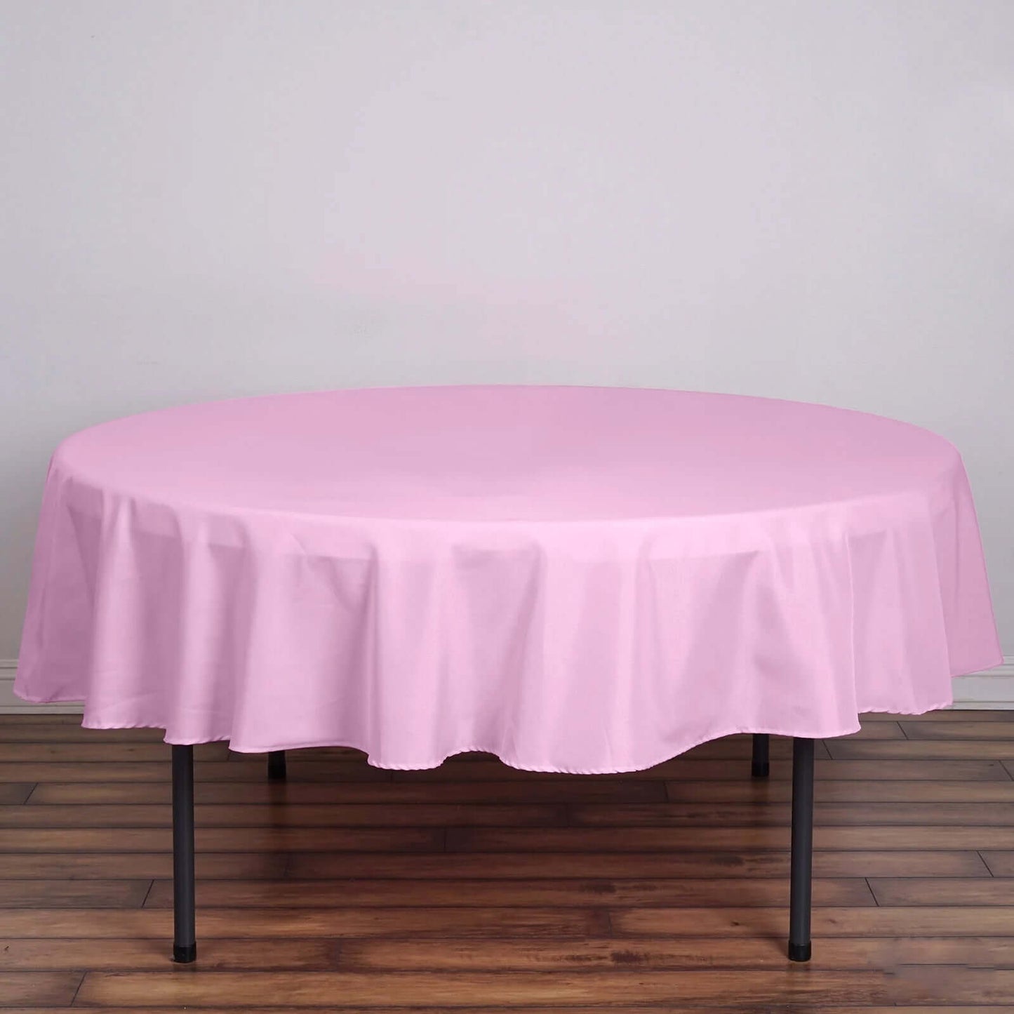 Polyester 90" Round Tablecloth Pink - Stain & Wrinkle-Resistant Table Cover