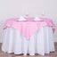 Polyester 54"x54" Table Overlay Square Tablecloth Pink - Wrinkle-Resistant & Durable Table Cover