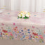 5-Pack Plastic Table Covers Blush Rectangle with Butterfly Floral Print - Decorative PVC Disposable Covers 54"x108"