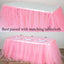 Tulle 21ft Table Skirt Pink/Rose Quartz - 4 Layer Pleated Tutu Table Cover