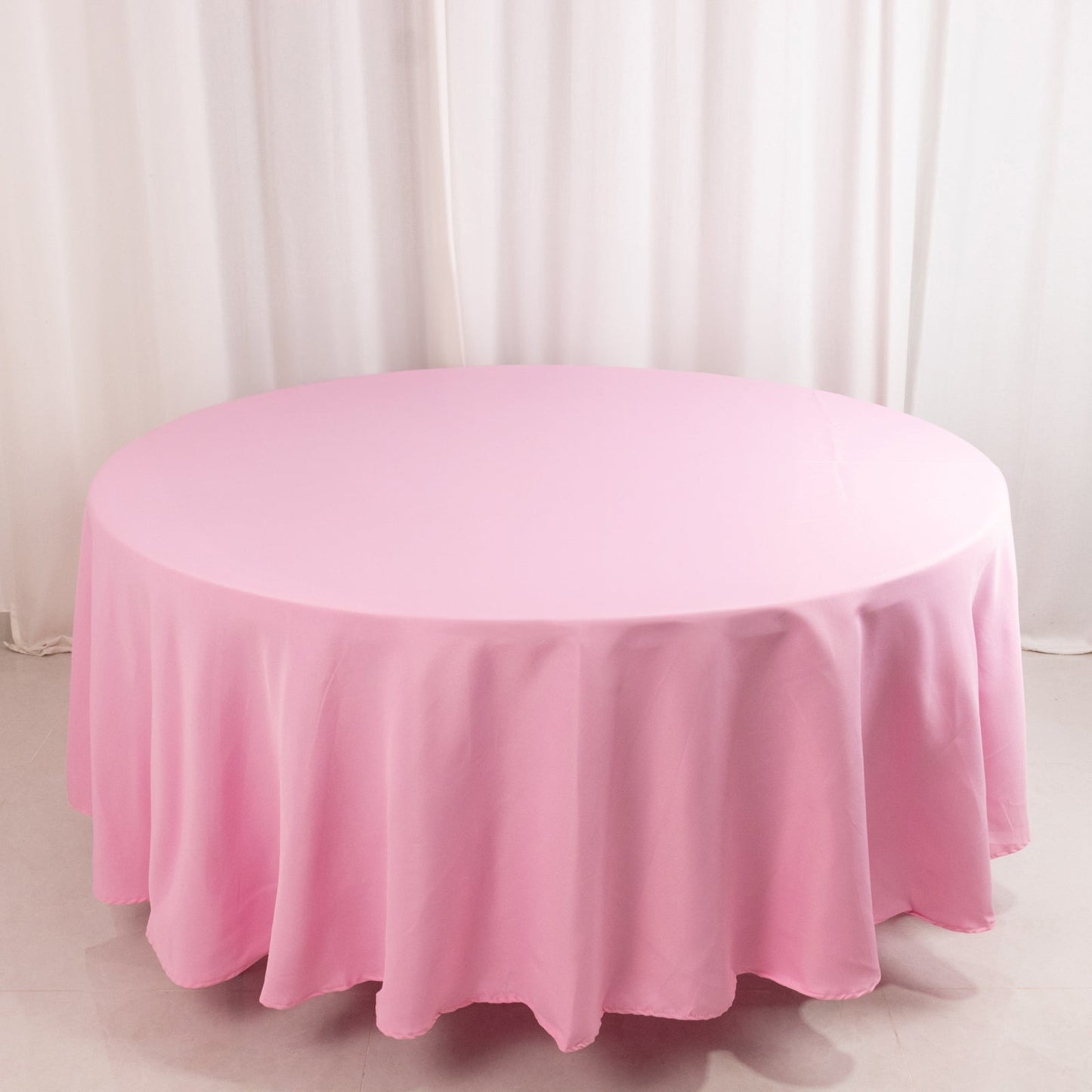 Premium Polyester 108" Round Tablecloth Pink - Wrinkle-Resistant 220GSM Table Cover