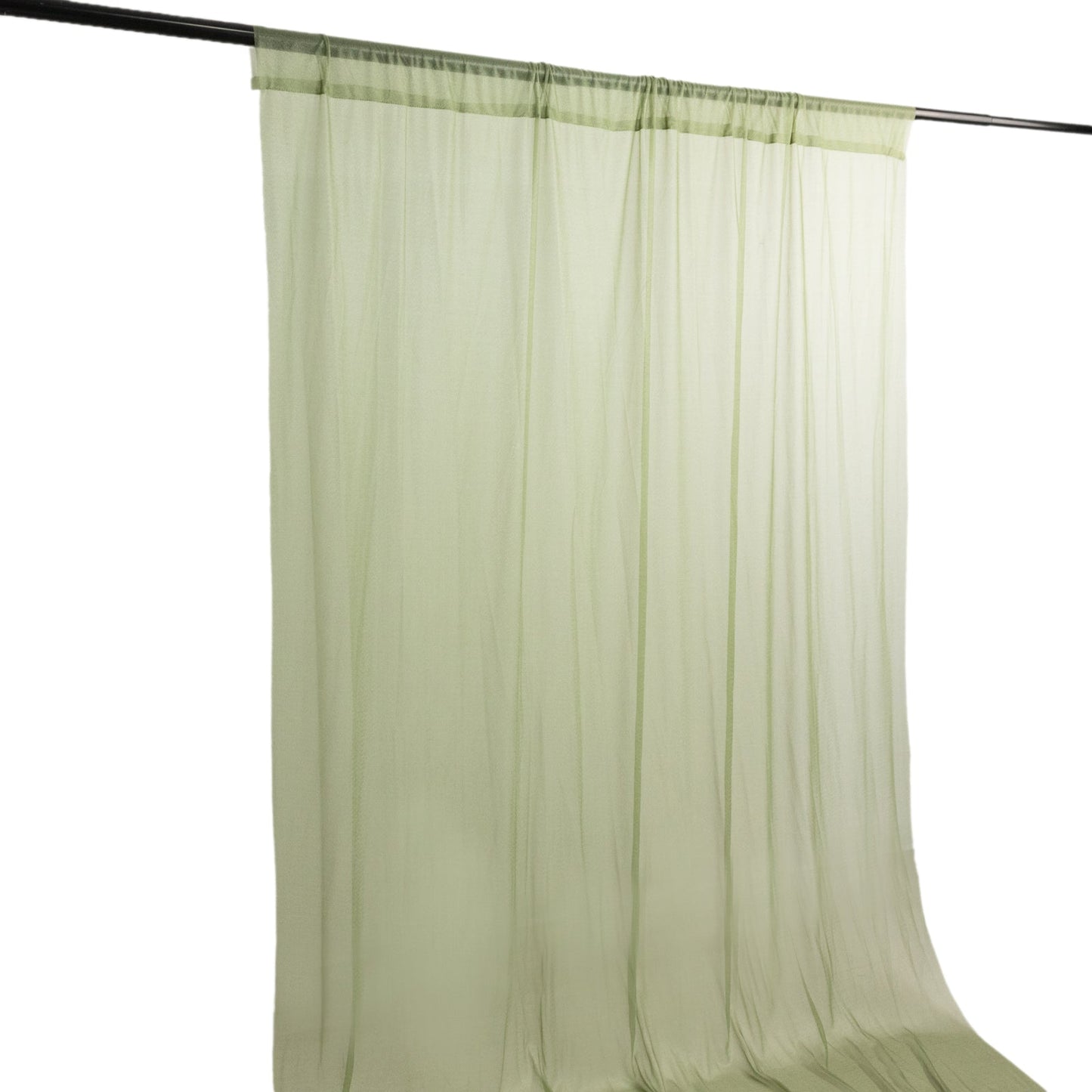 Dusty Sage Green Sheer Backdrop Drape â€“ 5ft x 14ft Wedding Arch & Ceiling Decor Panel, Wrinkle Free with Soft Shimmer