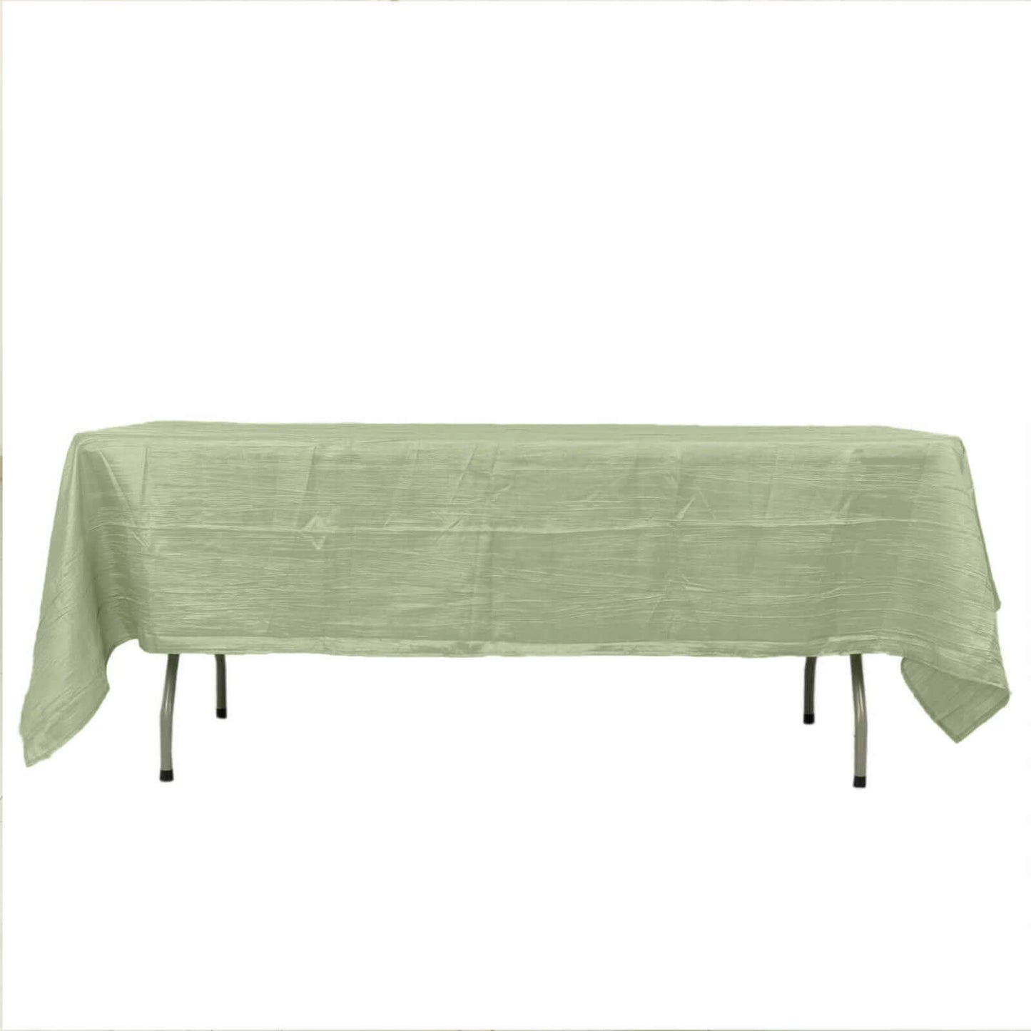 Taffeta 60"x102" Rectangle Tablecloth Sage Green - Accordion Crinkle Table Cover