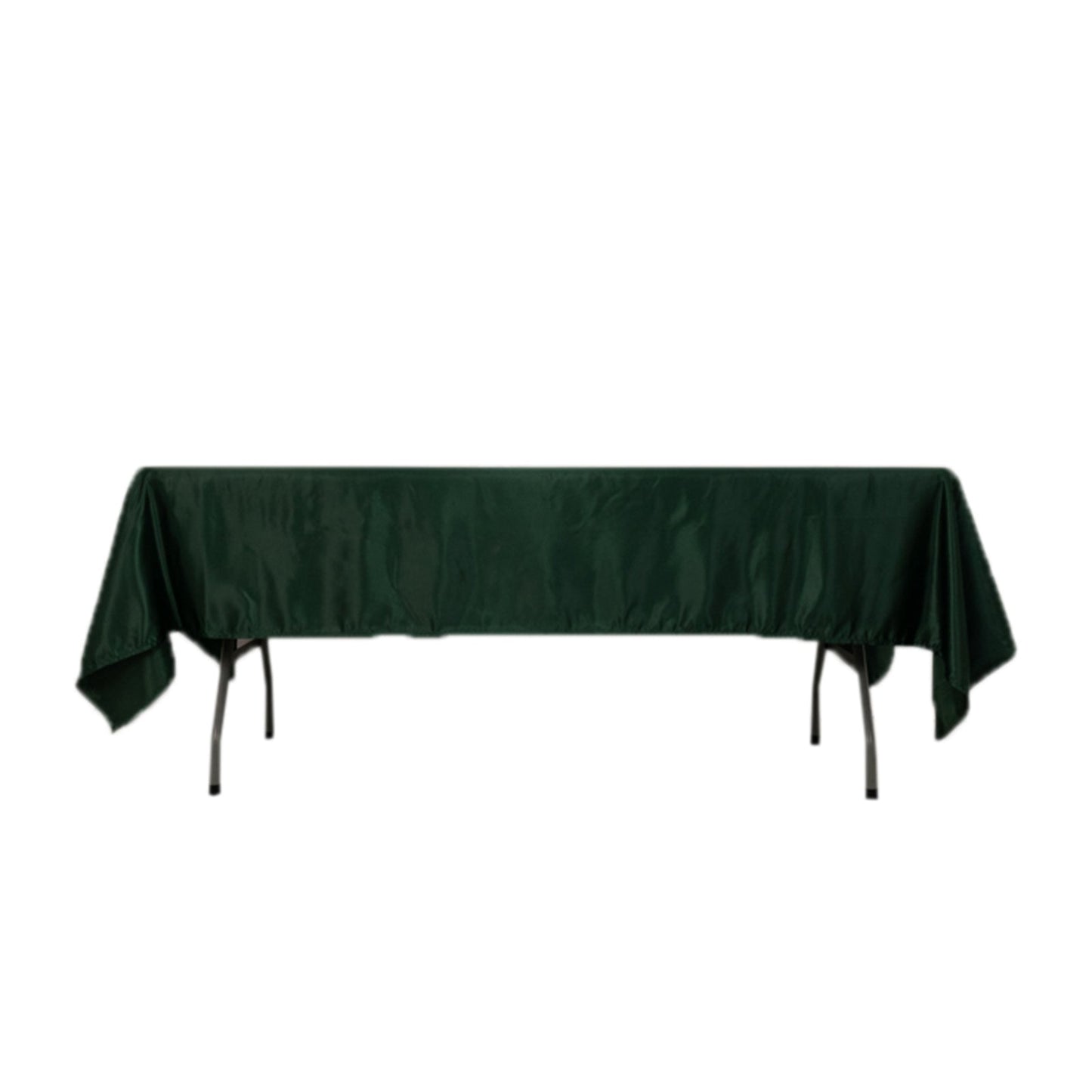Lamour Satin 60"x102" Rectangle Tablecloth Hunter Emerald Green - Durable & Silky Soft Feel Table