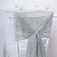 5 Pack Chiffon Chair Sashes SIlver - Soft & Lightweight Designer Chair Bows 22"x78"