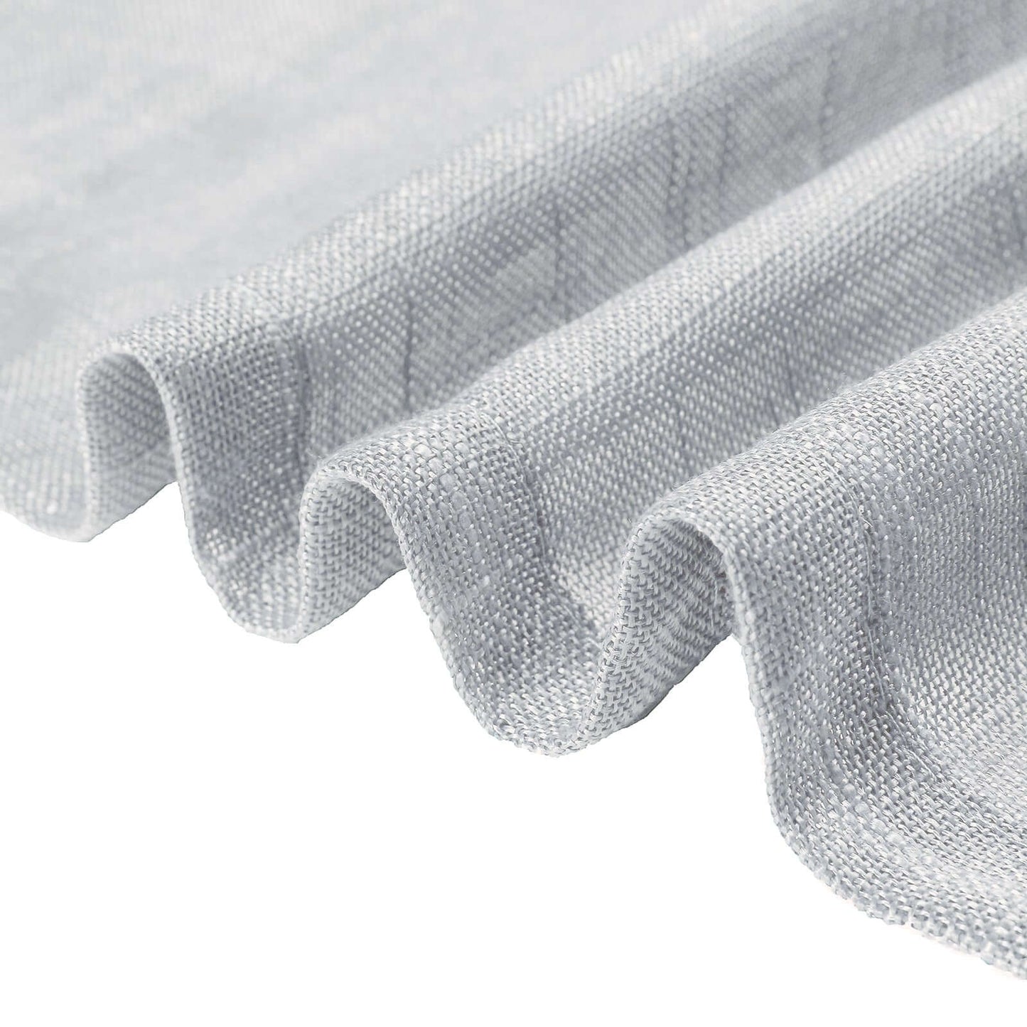 2 Pack Handmade Silver Faux Linen Curtains 52"x64", Curtain Panels With Chrome Grommets