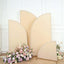 Set of 4 Matte Beige Spandex Half Moon Chiara Backdrop Stand Covers, Custom Fitted Wedding Arch Covers - 2.5ft,5ft,6ft,7ft