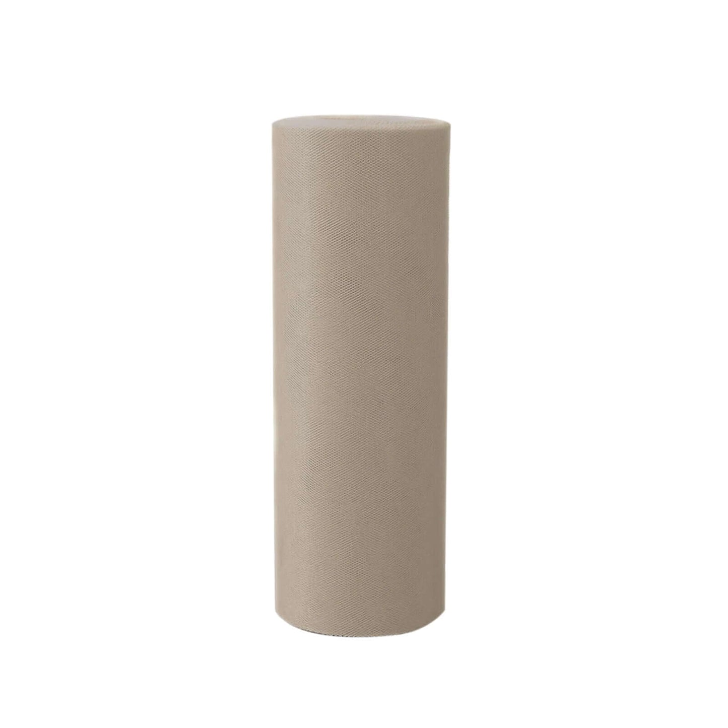 12"x100 Yards Taupe Tulle Fabric Bolt, Sheer Fabric Spool Roll For Crafts