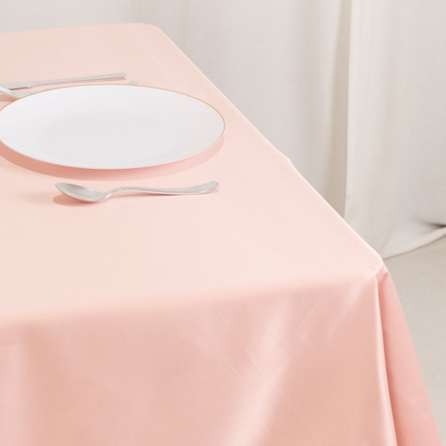 Lamour Satin 54"x54" Table Overlay Square Tablecloth Dusty Rose - Durable & Silk-Like Table Cover