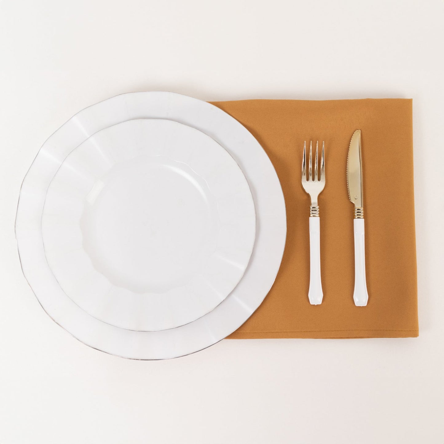 5 Pack Premium Polyester 20"x20" Napkins Gold - Wrinkle-Resistant & Durable Dinner Napkins for Any Occasion