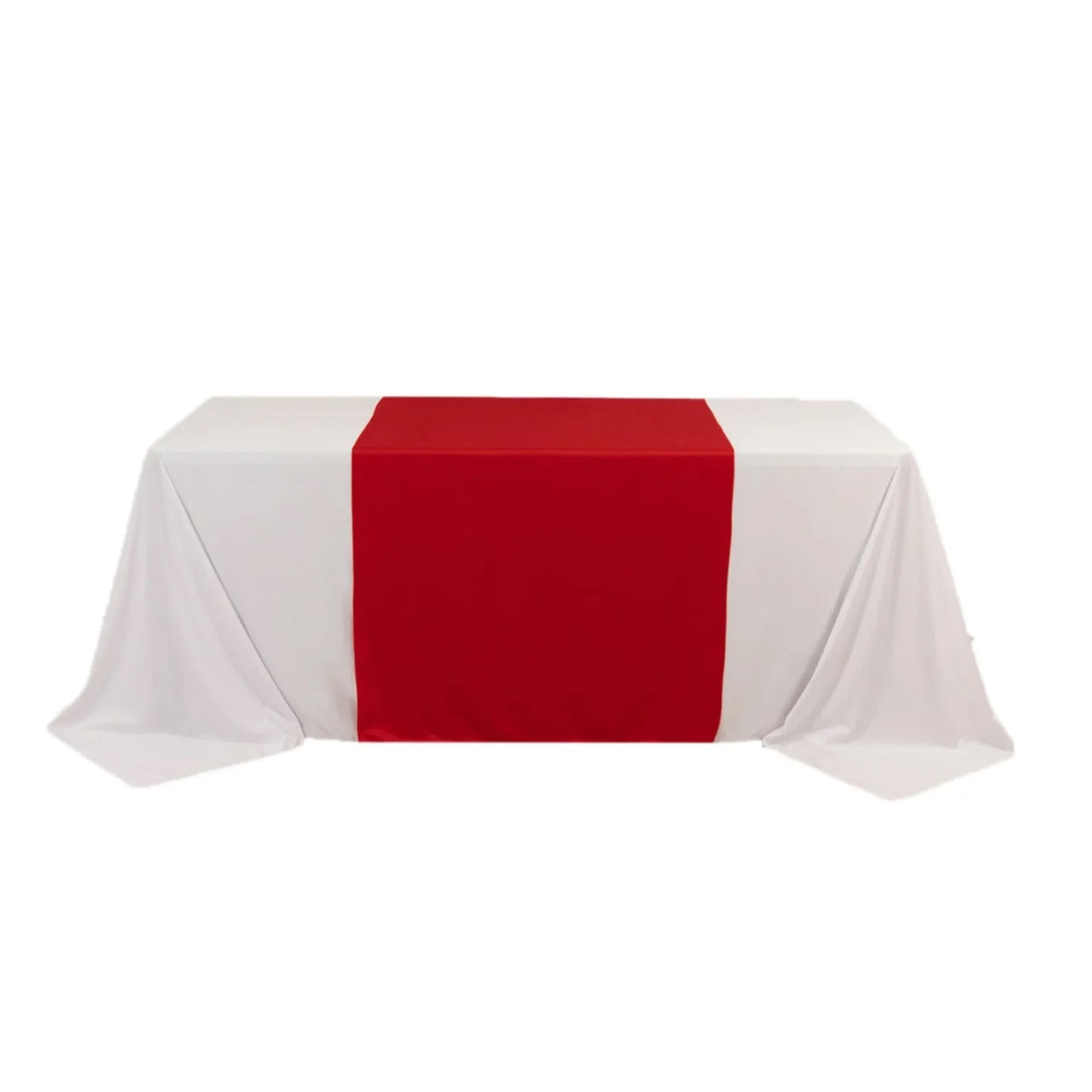 Scuba Polyester 36"x72" Wide Table Runner Red - Wrinkle-Free Trade Show Table Linen
