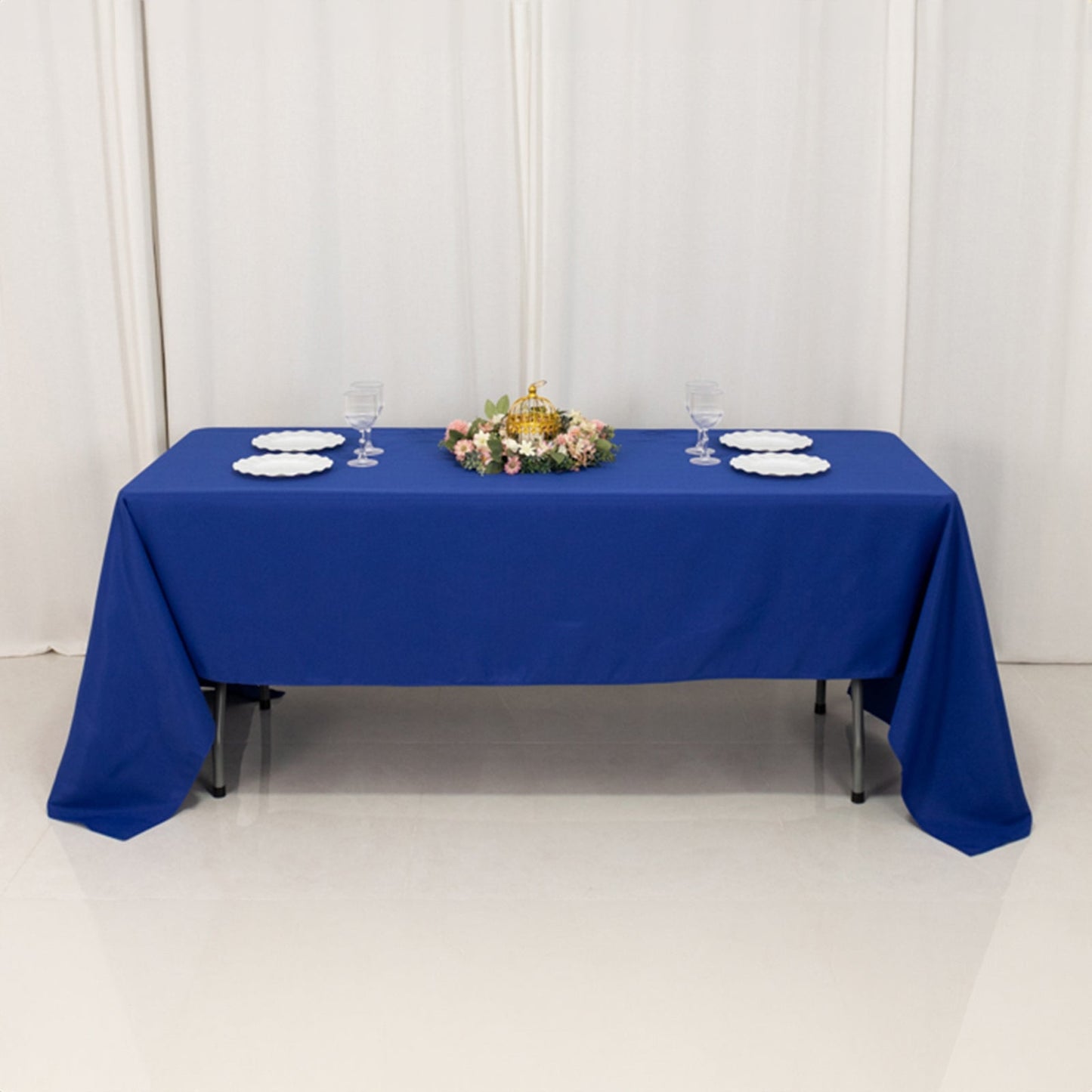 Premium Polyester 60"x126" Rectangle Tablecloth Royal Blue - Stain-Resistant 220GSM Finish Table Cover