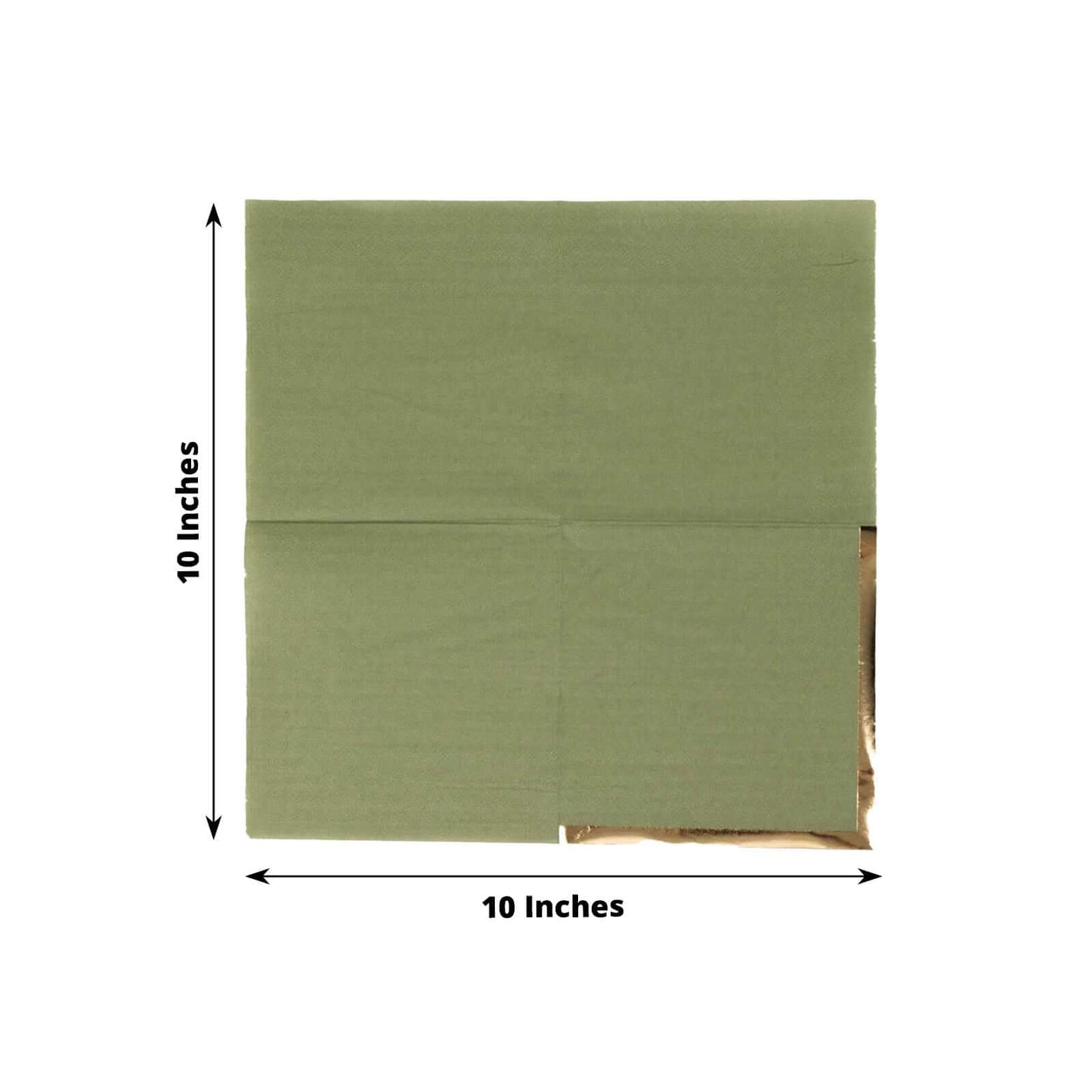 50-Pack Paper Beverage Napkins Dusty Sage Green with Gold Foil Edge - 2 Ply Disposable Soft 18GSM Cocktail Napkins 5"x5"