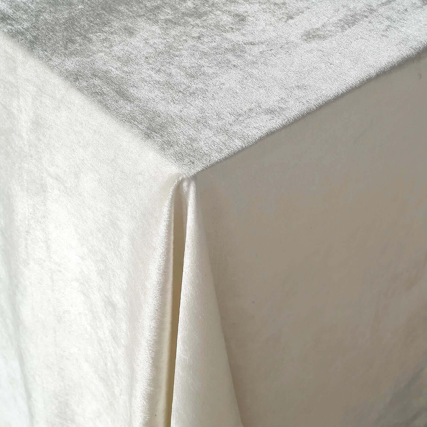 Premium Velvet 90"x156" Rectangle Tablecloth Ivory - Reusable Soft & Seamless Table Cover