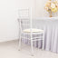 5 Pack Spandex Seat Pad Slipcovers for Chiavari Chairs Ivory - Washable Stretch Fitted Design for Dining Chairs