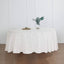 Faux Linen 108" Round Tablecloth White - Slubby Textured & Wrinkle Resistant for Banquets and Receptions