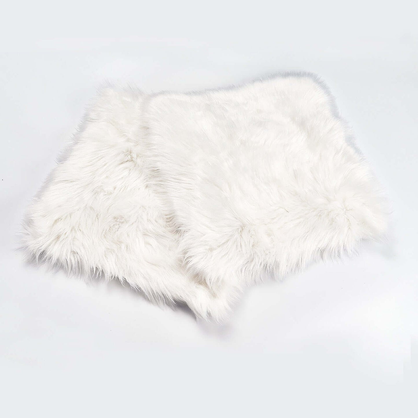 Faux Sheepskin 20" Cushion Cover with Soft Plush Finish White - Stylish Small Shag Area Rug for Events