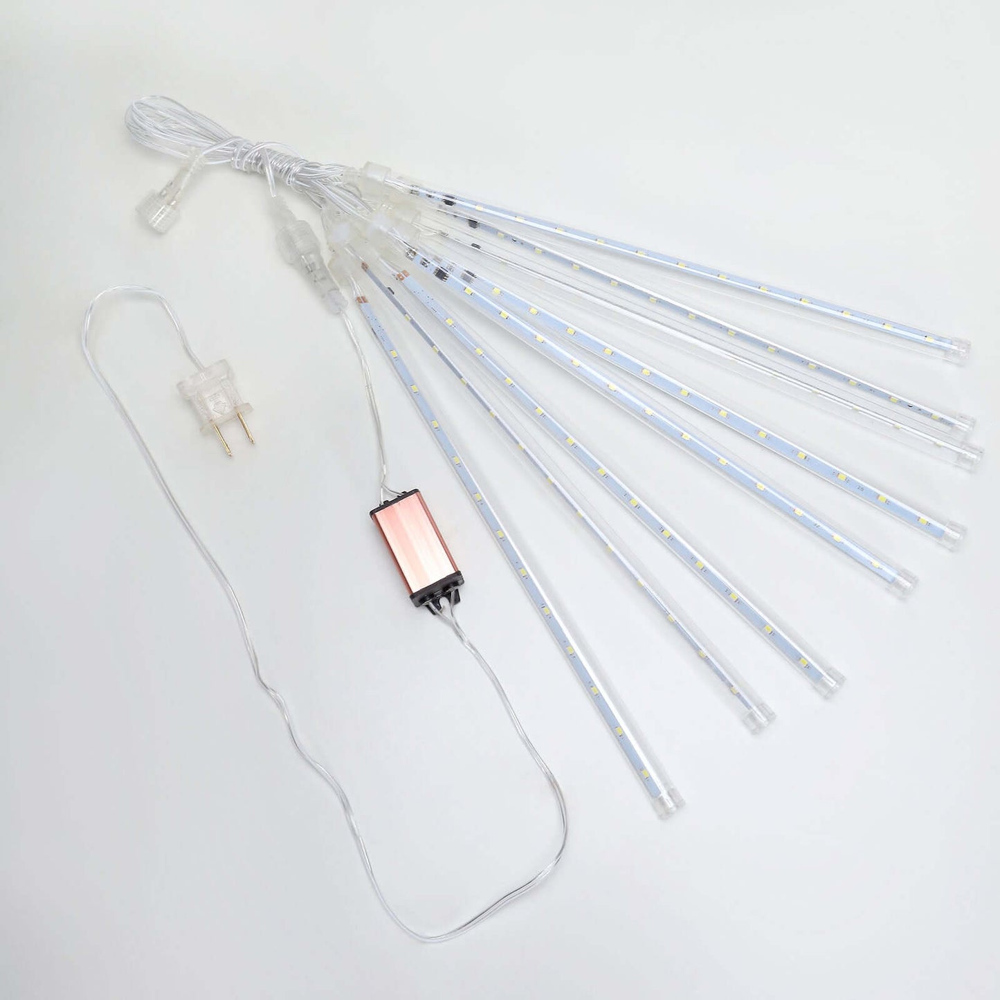 8 Tubes LED Hanging String Lights Icicle Design Clear - Waterproof Snowfall Effect 12"