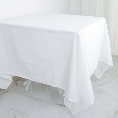 100% Cotton 70"x70" Square Tablecloth White Linen - Sophisticated, Soft & Breathable Fabric Table Cover