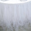 Tulle 21ft Table Skirt White - 4 Layer Pleated Tutu Chic & Soft Event Table Cover