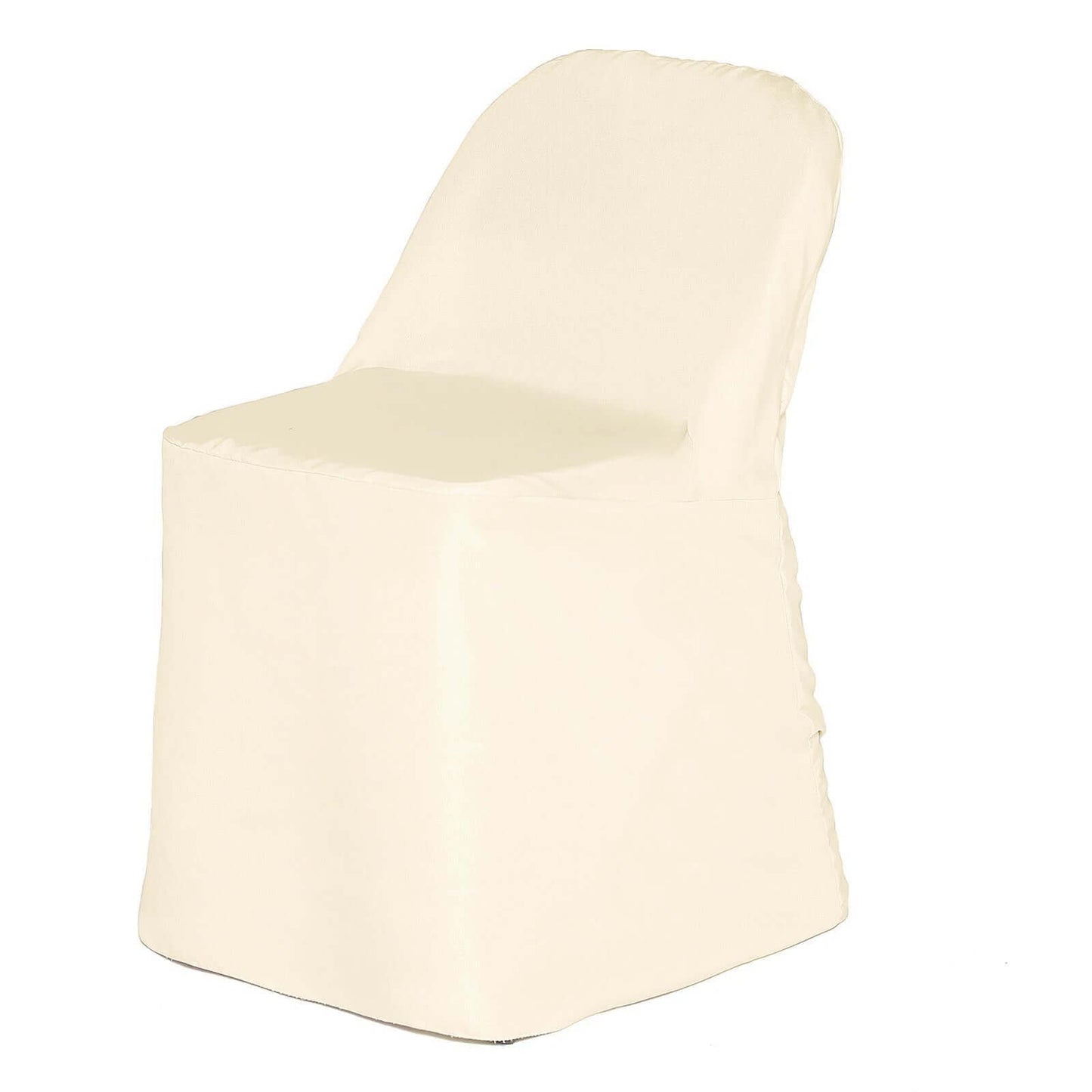 Polyester Slip On Folding Chair Covers Beige - Stain-Resistant Reusable Durable Fabric