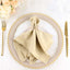 5 Pack Polyester 17"x17" Napkins Beige - Durable & Wrinkle Resistant Dinner Napkins