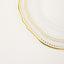 10-Pack Plastic 10" Dinner Plates in Clear with Gold Scalloped Rim - Disposable Large Party Plates