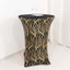 Spandex 30" Round Cocktail Table Cover Black/Gold with Wave Embroidered Sequins - Glamorous Design for Upscale Events