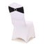 5 Pack Metallic Spandex Chair Sashes Black - Stretch Fit Chair Bands With Round Diamond Buckles for Glamorous Event Decor