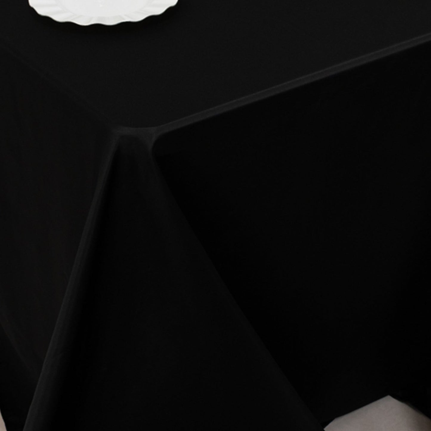 Lamour Satin 90"x132" Rectangle Tablecloth Black - Soft & Silk-Like Seamless Table Cover for Weddings & Parties