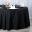 Premium Polyester 132" Round Tablecloth Black - Seamless 220GSM Wrinkle-Resistant Design for Upscale Occasions