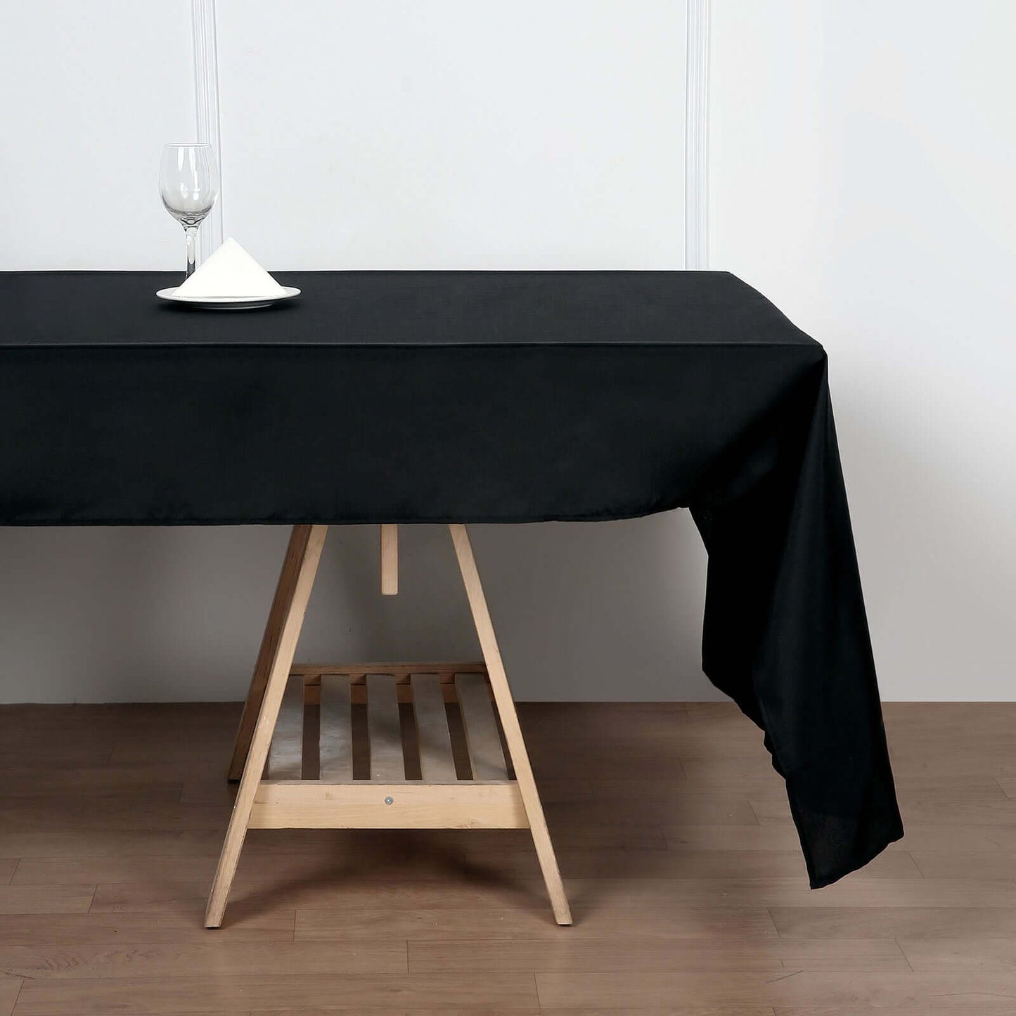 Polyester 50"x120" Rectangle Tablecloth Black - Wrinkle-Resistant Table Cover
