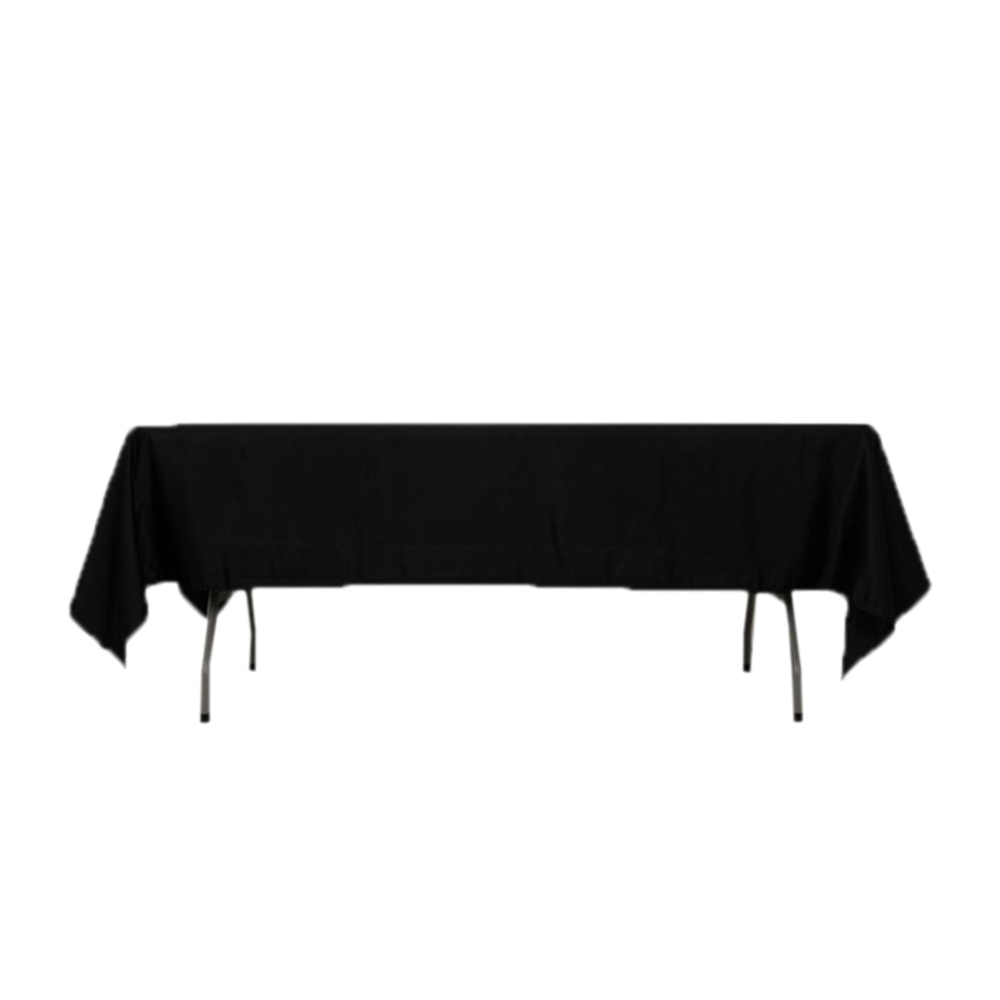 Lamour Satin 60"x102" Rectangle Tablecloth Black - Durable & Silky Soft Feel Table Cover for Weddings & Banquets