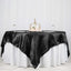 Satin 90"x90" Table Overlay Square Tablecloth Black - Smooth Finish Table Topper