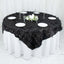 Taffeta 72"x72" Table Overlay Square Tablecloth Black - 3D Leaf Petal Table Cover