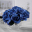 12" Royal Blue Artificial Velvet-Like Fabric Rose Flower Bouquet Bush