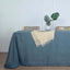 Faux Linen 90"x132" Rectangular Tablecloth Blue - Slubby Texture Wrinkle-Resistant Seamless Table Cover