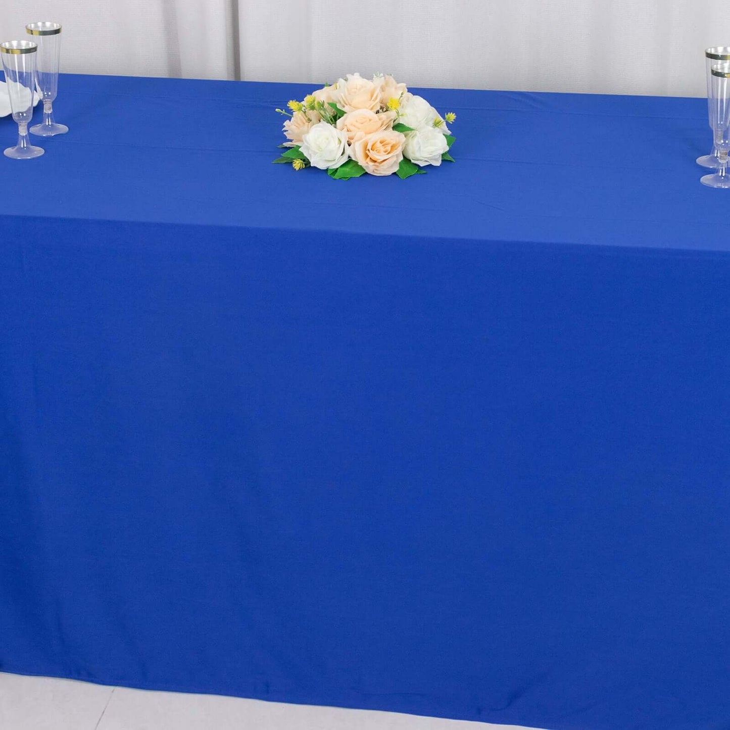 Scuba Rectangular 90"x132" Tablecloth Royal Blue - Wrinkle Free, Stain Resistant & Seamless Table Cover