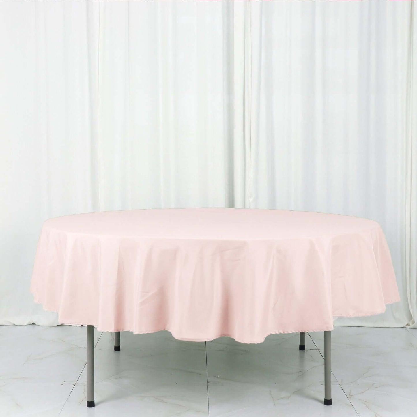 Polyester 90" Round Tablecloth Blush - Stain & Wrinkle-Resistant Table Cover