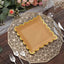 25-Pack Paper 9" Square Dinner Plates in Natural Brown with Gold Scalloped Rim - Disposable Party Plates for Rustic Gatherings & Chic Events