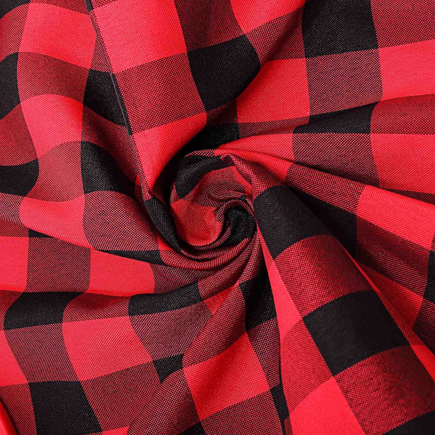 5 Pack Polyester 15"x15" Napkins Black/Red Buffalo Plaid Gingham Style Cloth Napkins