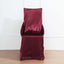 Satin Chair Cover Self-Tie Universal Design Burgundy - Durable Slip-On Cover for Folding, Dining, Banquet & Standard Chairs
