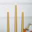 3-Pack LED Decorative Lighting Warm Flickering Gold - Flameless Taper Candles 11"
