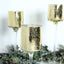Set of 3 Glass Cylinder Vases Long Stem Gold - Decorative Candle Holder Floral Centerpieces 12", 14", 16"