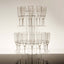 3-Tier Round Champagne Glass Holder Tower Clear Acrylic + 1 Bottle for Professional & Home Use 21"
