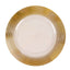 6-Pack Plastic Round Charger Plates 13" in Clear with Gold Lined Ring Rim, Classy Dinner Serving Plates