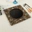 6-Pack Acrylic Square Charger Plates 12" in Black with Antique Gold Hollow Lace Border, Event Tabletop Decorative Charger Tableware