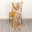 5 Pack Chiffon Satin Chair Sashes Nude - Easy to Install Ruffled Curly Willow